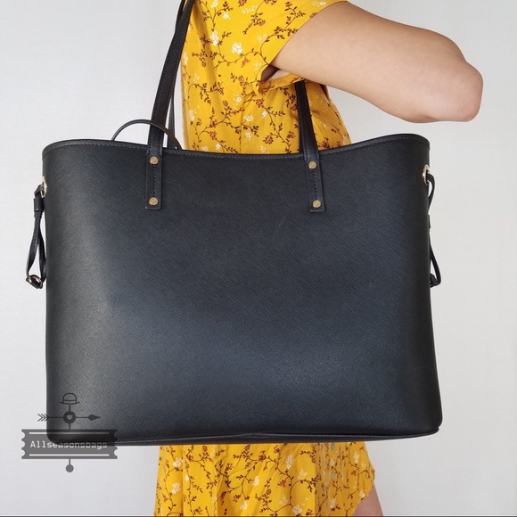 NWT Michael Kors Drawstring Reversible Tote Black - Picture 4 of 8